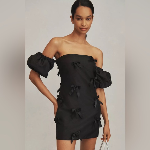 NWT Anthropologie Hutch Off-The-Shoulder Bow Mini Dress - Picture 5 of 10